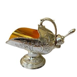 Vintage Raimond Sugar Scuttle with Scoop Silver plate with Zinc Alloy Lining